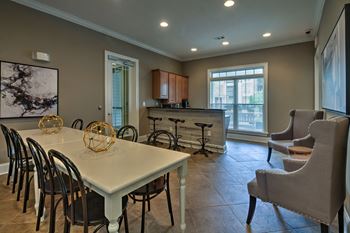 Study lounge with free coffee at Abberly Woods Apartment Homes by HHHunt, Charlotte, NC